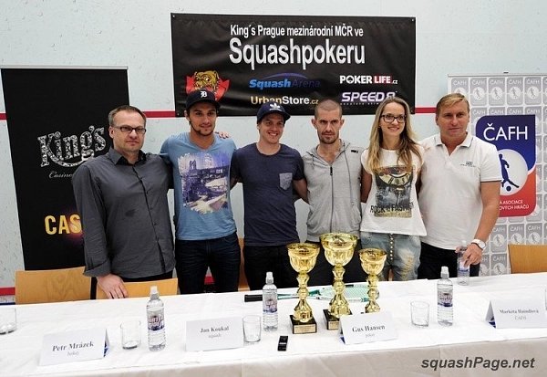 Antonín Felfel, Petr Mrázek, Jan Koukal, Gus Hansen, Horst Siegl squash 